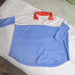 Tuckernuck Boogie Down Blue Colorblock Zip Pullover  XL/XXL